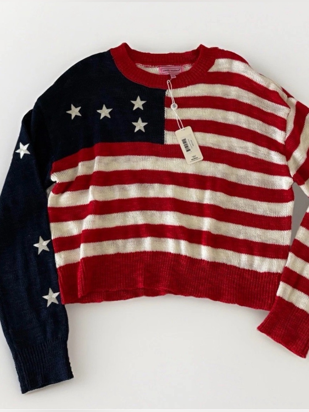 Women’s Simply Southern Oversized Patriotic USA 4th Of July lightweight Top Sz M